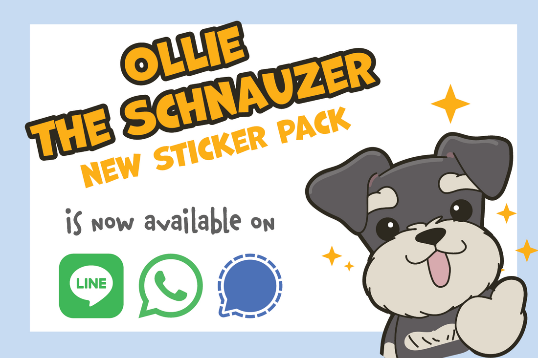 Ollie the Schnauzer sticker pack : Bringing Pawsome Joy to Your Chats in Multiple Languages! - Pawsome Island