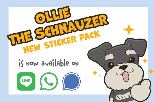 Ollie the Schnauzer sticker pack : Bringing Pawsome Joy to Your Chats in Multiple Languages!