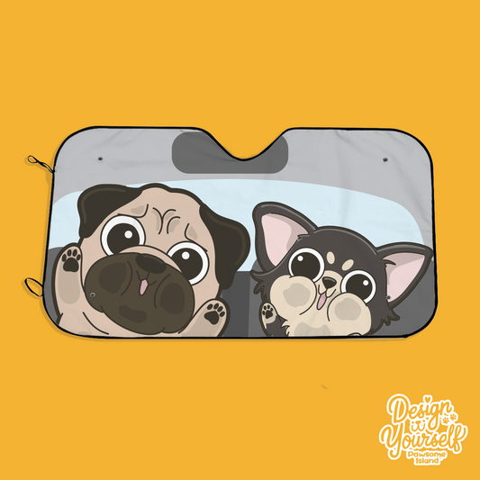 Pawsome Island - Custom DIY Pet Car Windshield Sun Shade | Keep Your Car Cool! - Pawsome Island