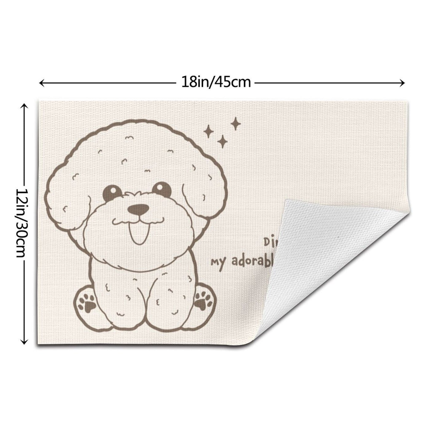 Bichon Themed Placemats,  Pet Dining Decor, Bichon Dog Table Mats, Set of 2