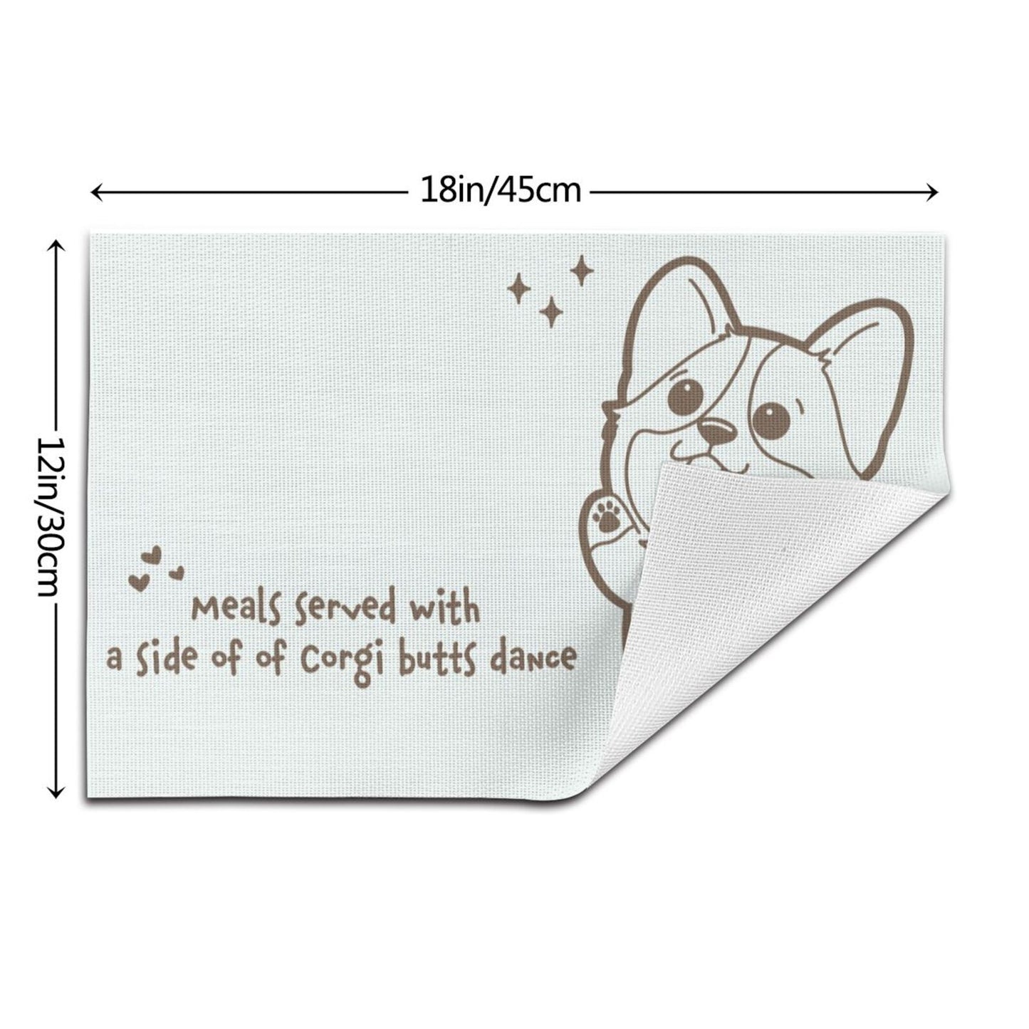 Corgi Themed Placemats, Pet Dining Decor, Corgi Dog Table Mats, Set of 2