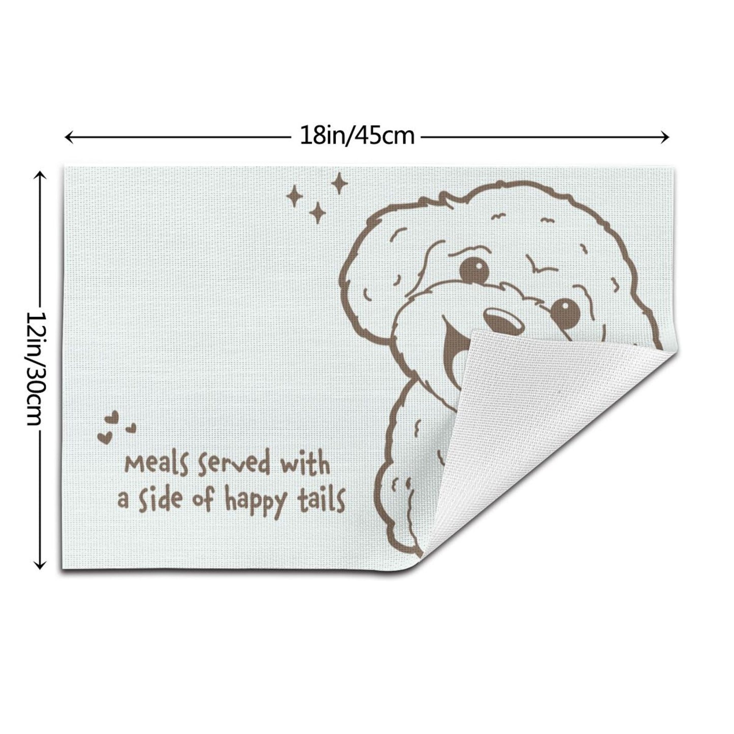 Poodle Themed Placemats,Pet Dining Decor, Poodle Dog Table Mats, Set of 2