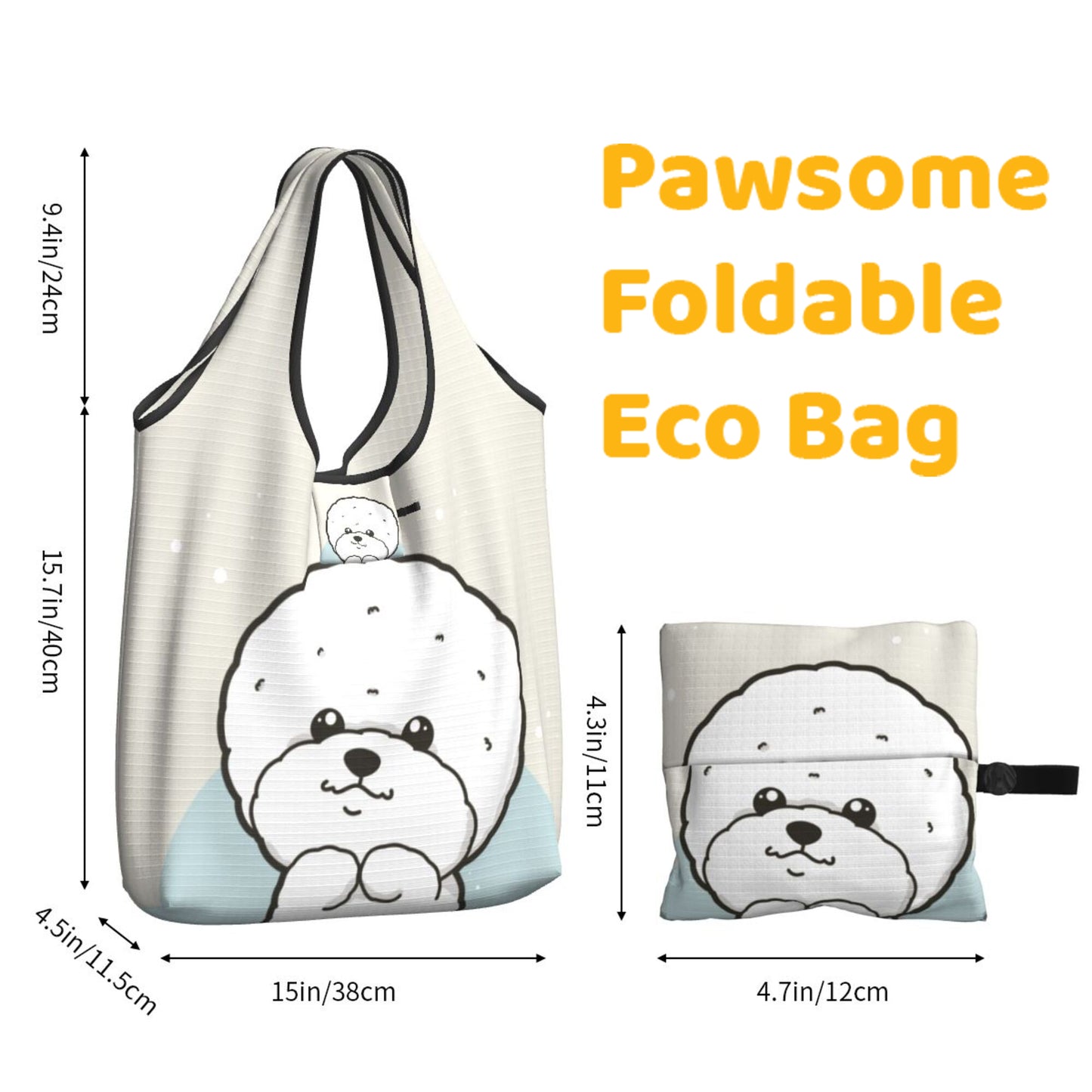 Bichon Foldable Eco Bag | Durable & Waterproof Reusable Bag