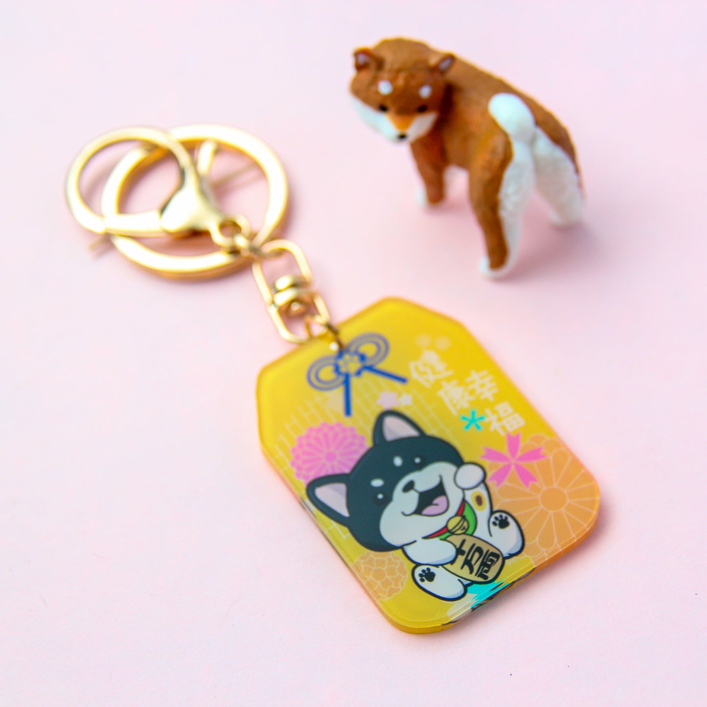 Shiba Inu Lucky Cat Keychain | Adorable Shiba Inu -Inspired Fortune Charm for Health and Happiness - Pawsome Island