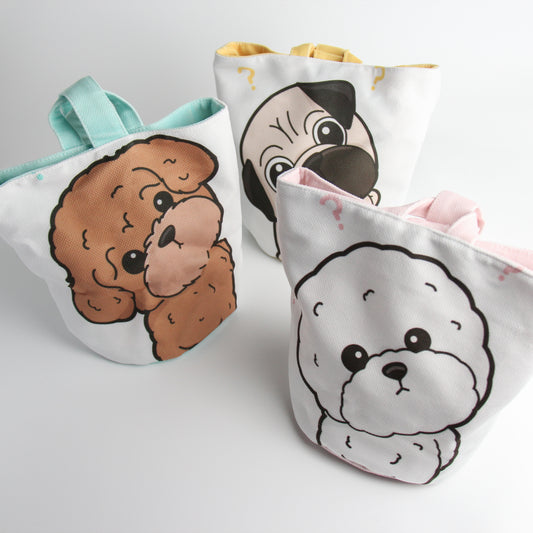 Bucket Handbag with Magnetic Closure - Adorable Dog Breed Designs - Pawsome Island