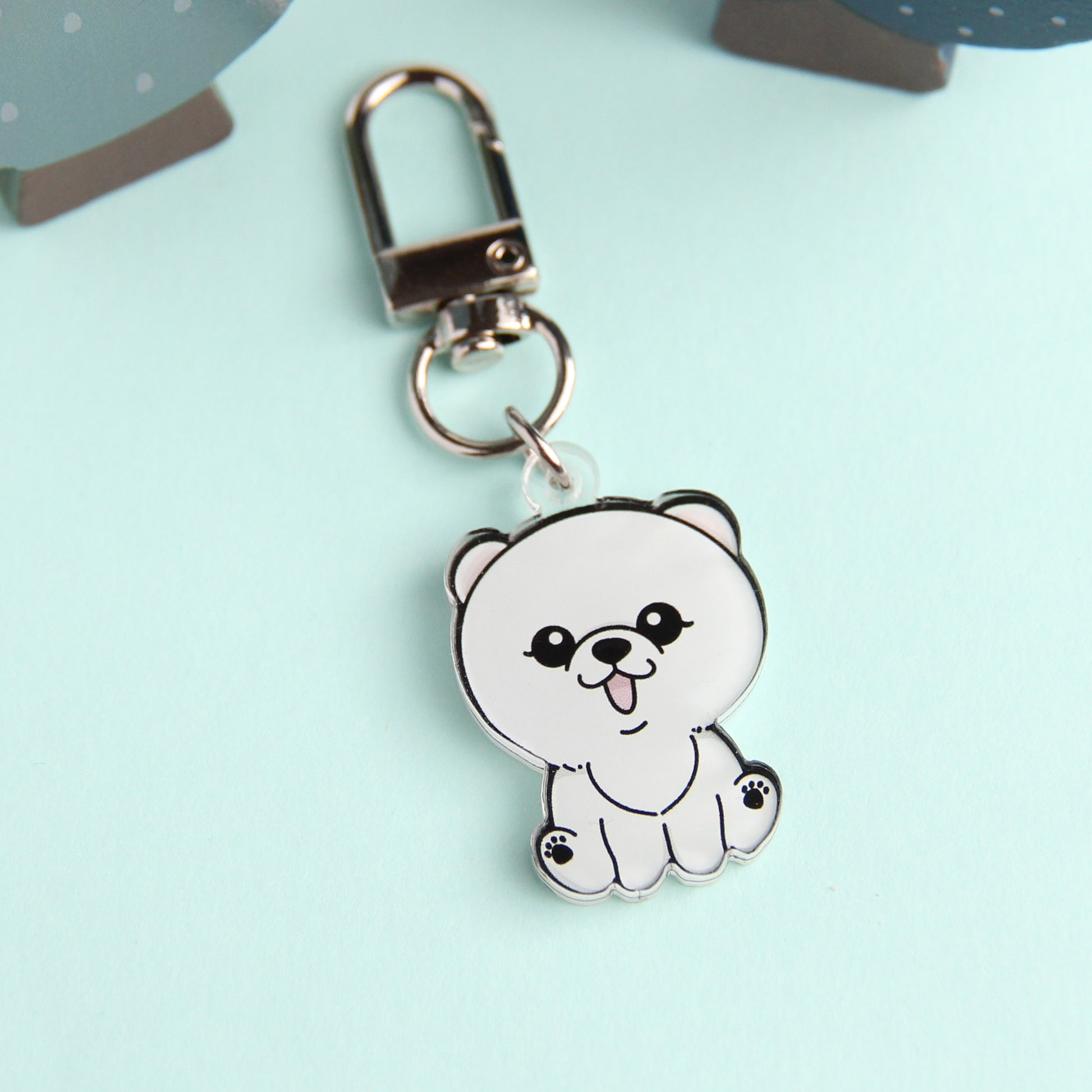 3cm Mini Pomeranian Acrylic Keychain - Cute Dog Breed Collectible - Pawsome Island