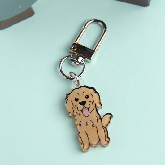 3cm Mini Golden Retriever Acrylic Keychain - Cute Dog Breed Collectible