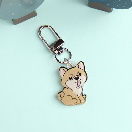 3cm Mini Shiba Inu Acrylic Keychain - Cute Dog Breed Collectible - Pawsome Island