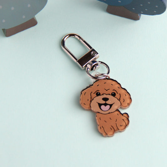 3cm Mini Poodle Acrylic Keychain - Cute Dog Breed Collectible