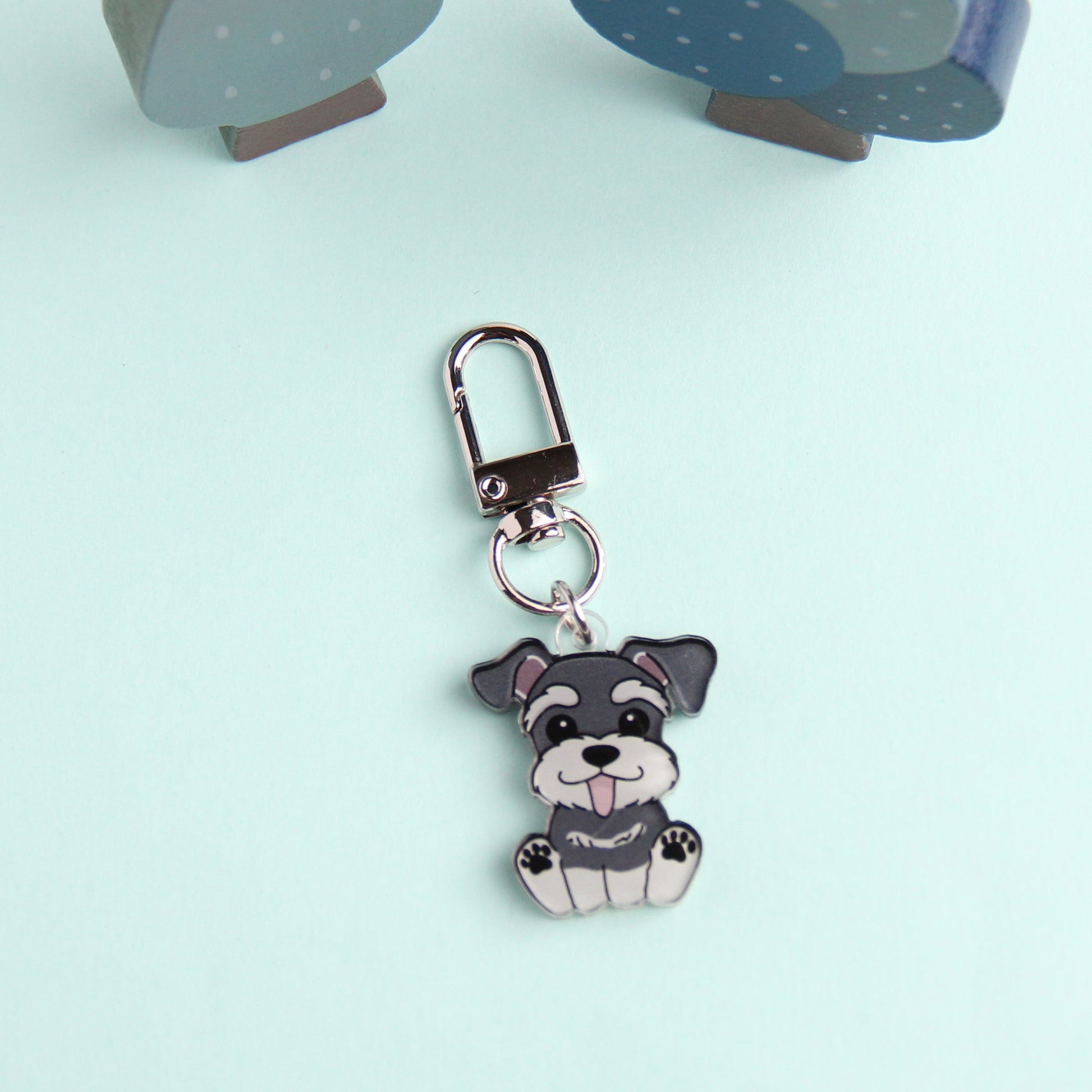 3cm Mini Schnauzer Acrylic Keychain - Cute Dog Breed Collectible - Pawsome Island