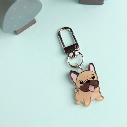 3cm Mini Frenchie Acrylic Keychain - Cute Dog Breed Collectible