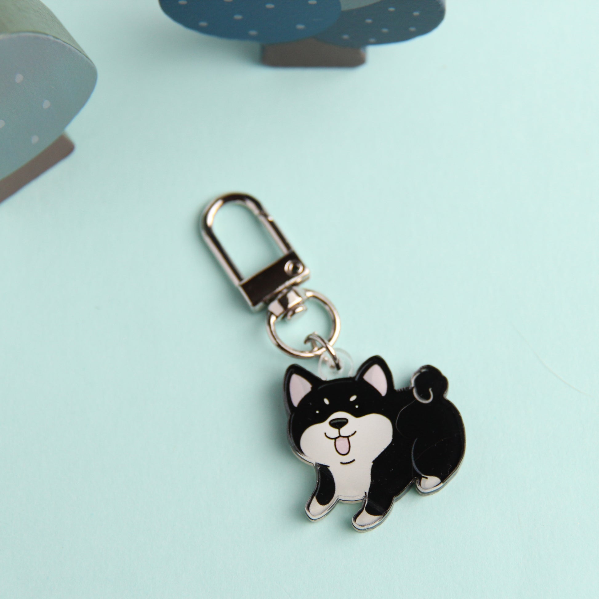 3cm Mini Shiba Inu Acrylic Keychain - Cute Dog Breed Collectible - Pawsome Island