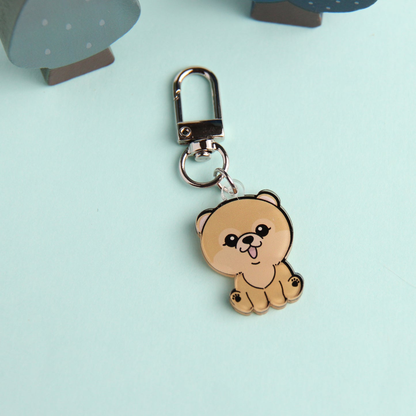 3cm Mini Pomeranian Acrylic Keychain - Cute Dog Breed Collectible - Pawsome Island