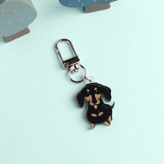 3cm Mini Dachshund Acrylic Keychain - Cute Dog Breed Collectible