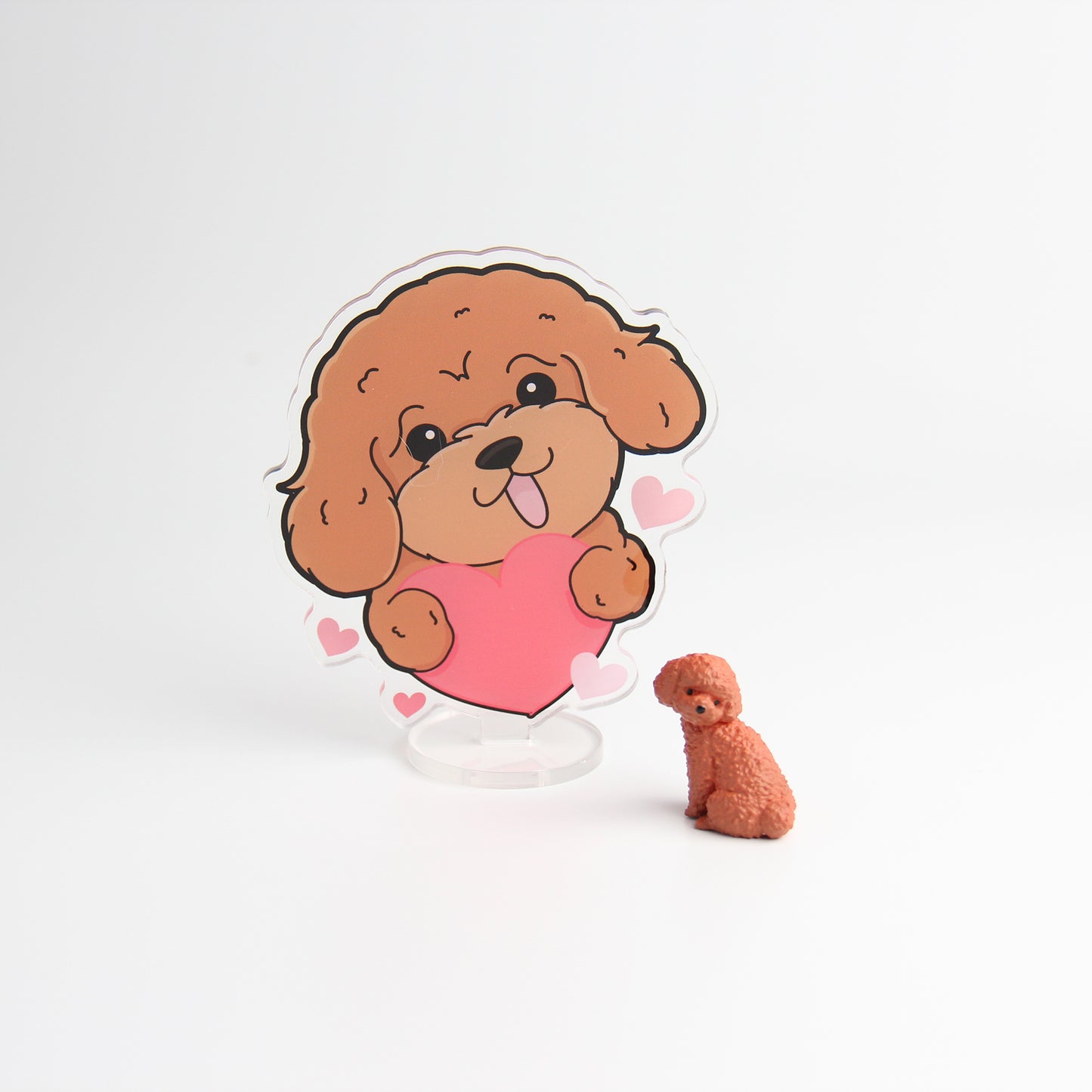 Double-Sided Love you Acrylic Stand, Cute Dog Cheering Desk Decor - Pawsome Island