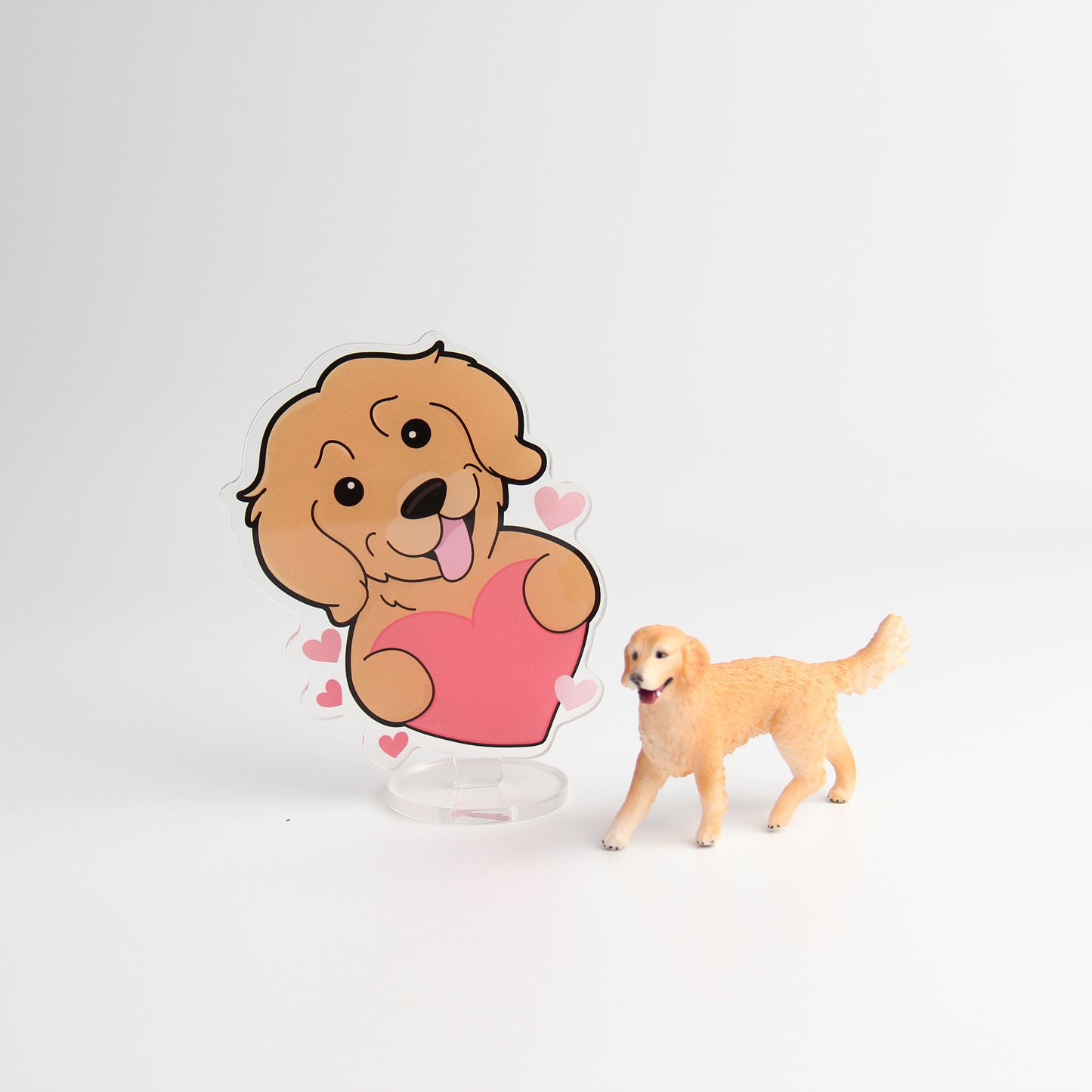 Double-Sided Love you Acrylic Stand, Cute Dog Cheering Desk Decor - Pawsome Island