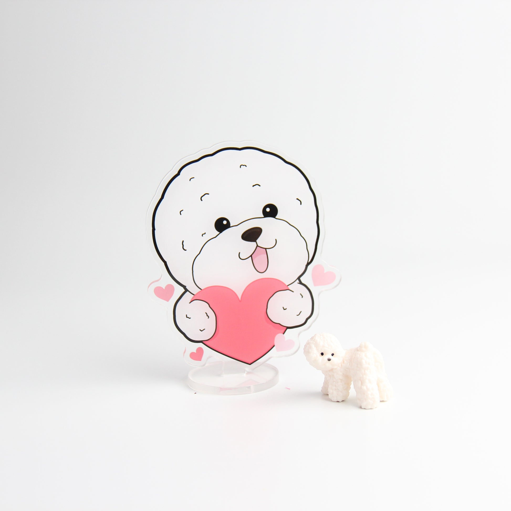 Double-Sided Love you Acrylic Stand, Cute Dog Cheering Desk Decor - Pawsome Island