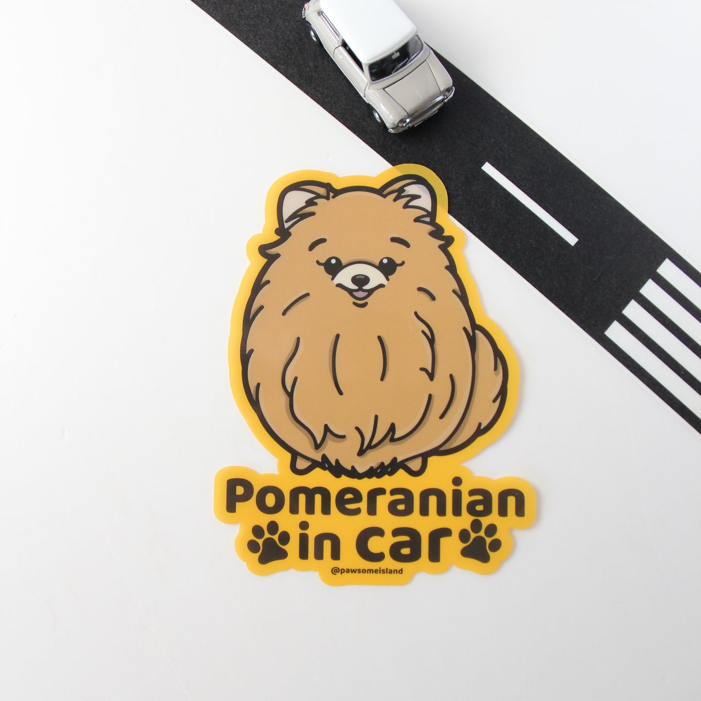 Pomeranian Car Sticker - A Must-Have for Dog Lovers!