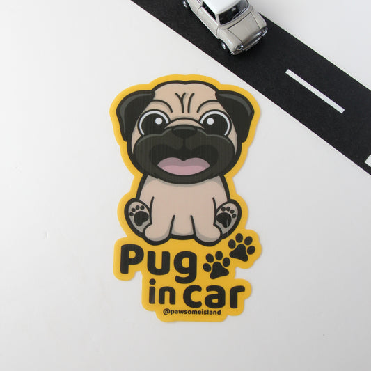 Pug Car Sticker - A Must-Have for Dog Lovers!