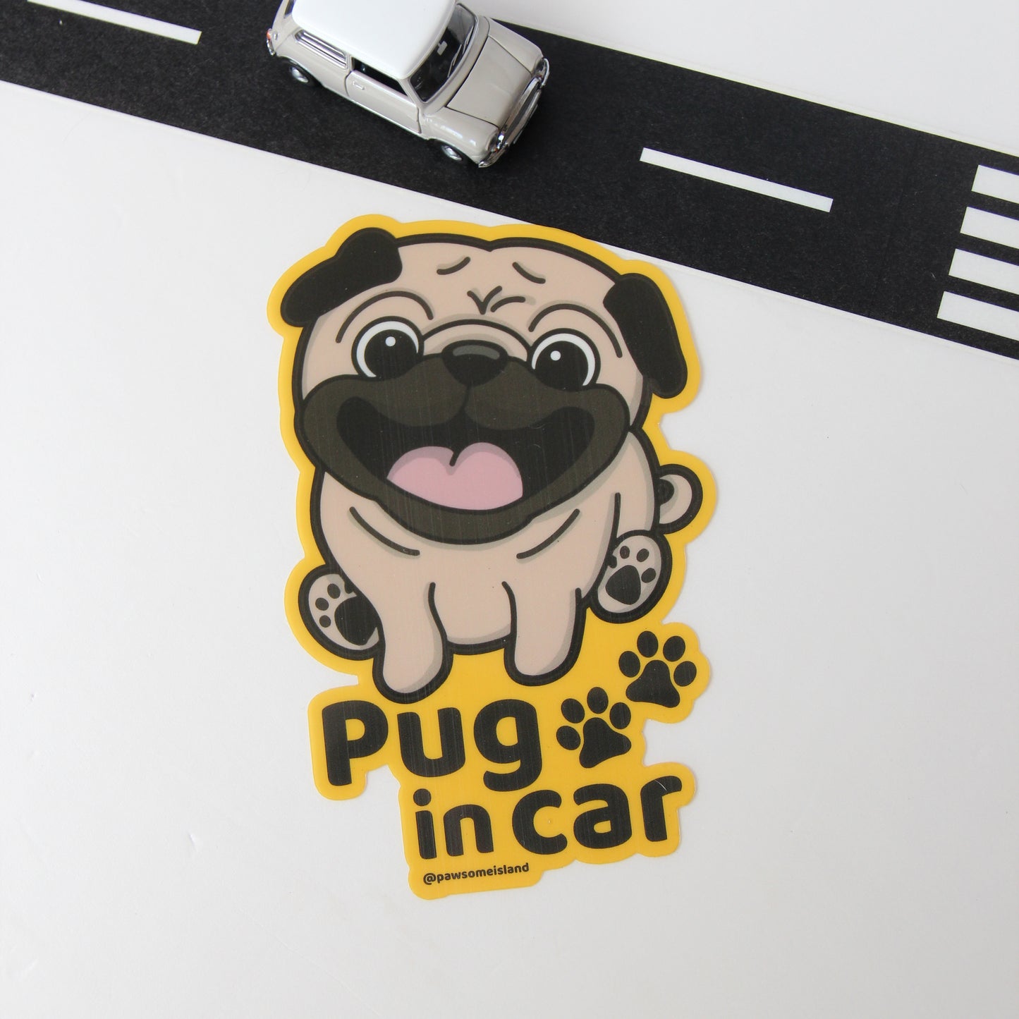 Pug Car Sticker - A Must-Have for Dog Lovers! - Pawsome Island